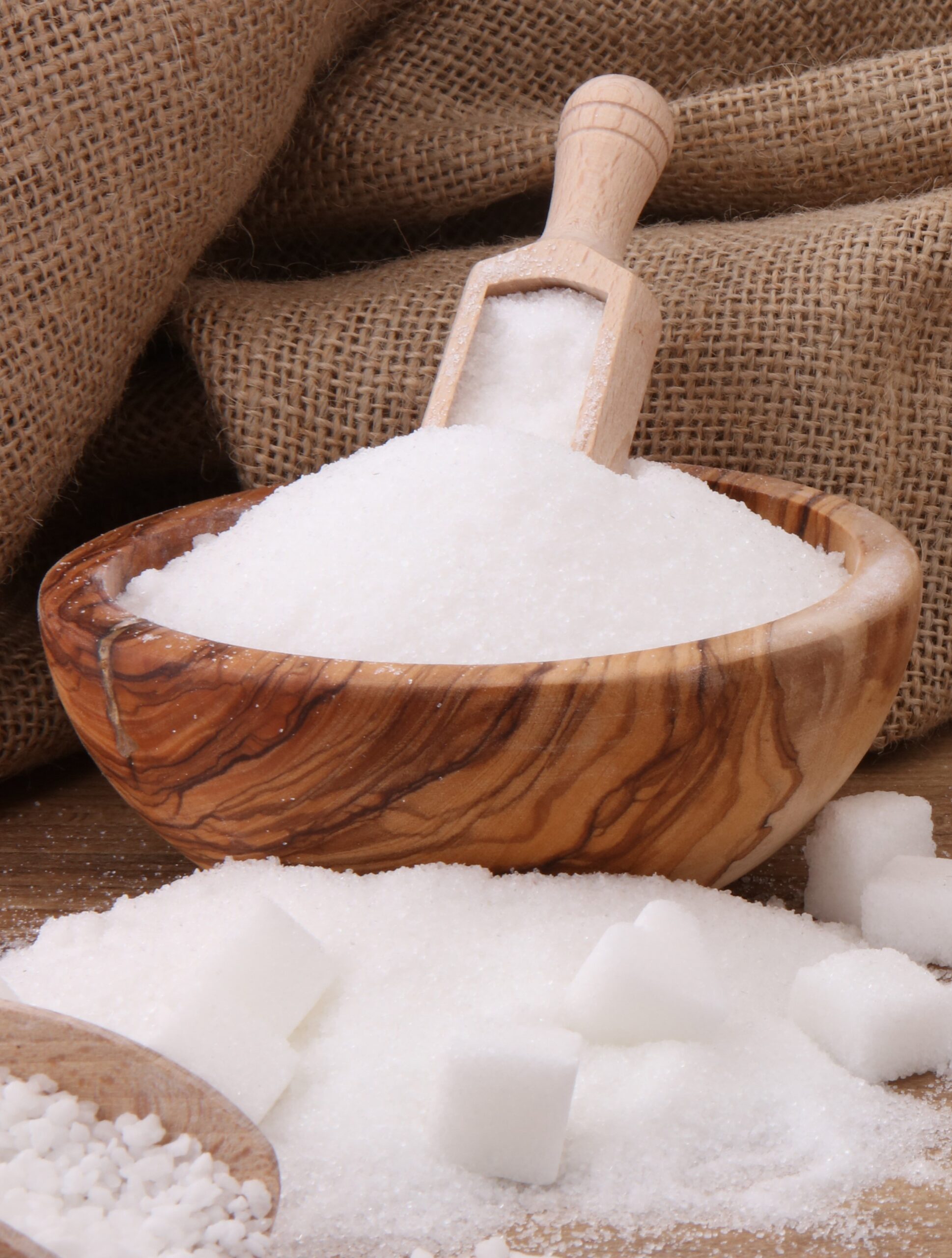 Various,Types,Of,Sugar,,White,Sugar,On,Wooden,Table.